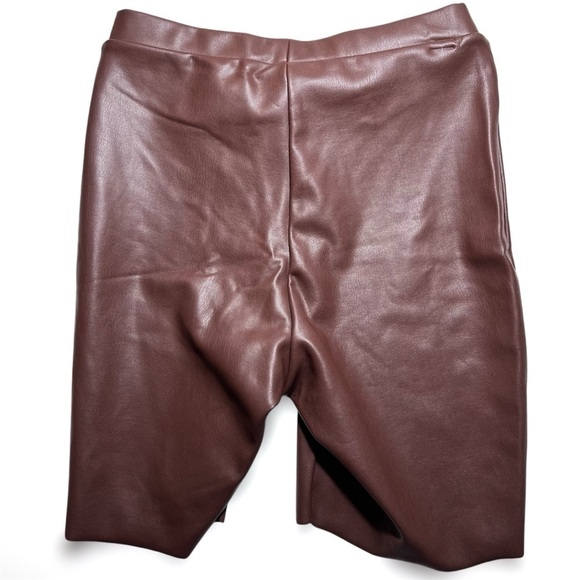 SKIMS Faux Leather Biker Short in Cocoa - Picture 3 of 6
